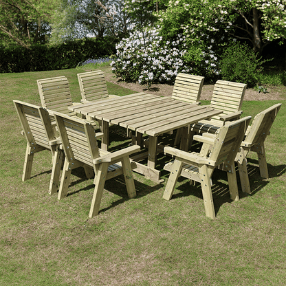 Churnet Valley Ergo 8 Seater Square Set 8 Chairs - Churnet Valley