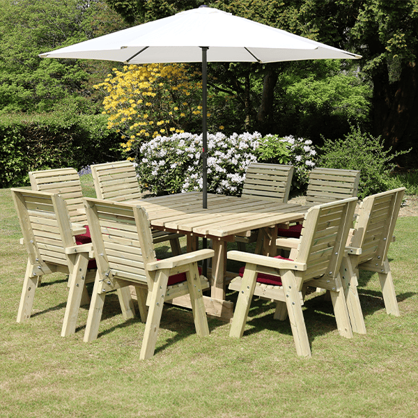 Churnet Valley Ergo 8 Seater Square Set 8 Chairs - Churnet Valley