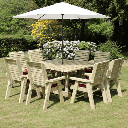 Churnet Valley Ergo 8 Seater Square Set 8 Chairs - Churnet Valley