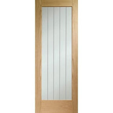 Load image into Gallery viewer, Internal Oak Pre-finished Suffolk P10 (Clear Etched Glass) - All Sizes - XL Joinery Doors
