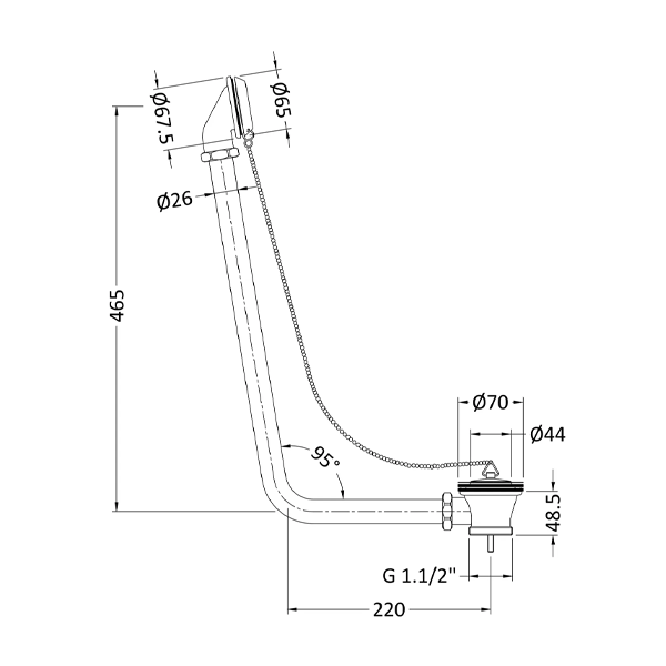 Exposed Retainer Bath Waste - Bayswater