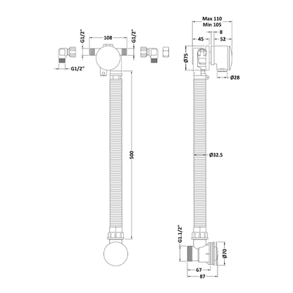 Extended Bath Waste & Filler - Bayswater Bathrooms
