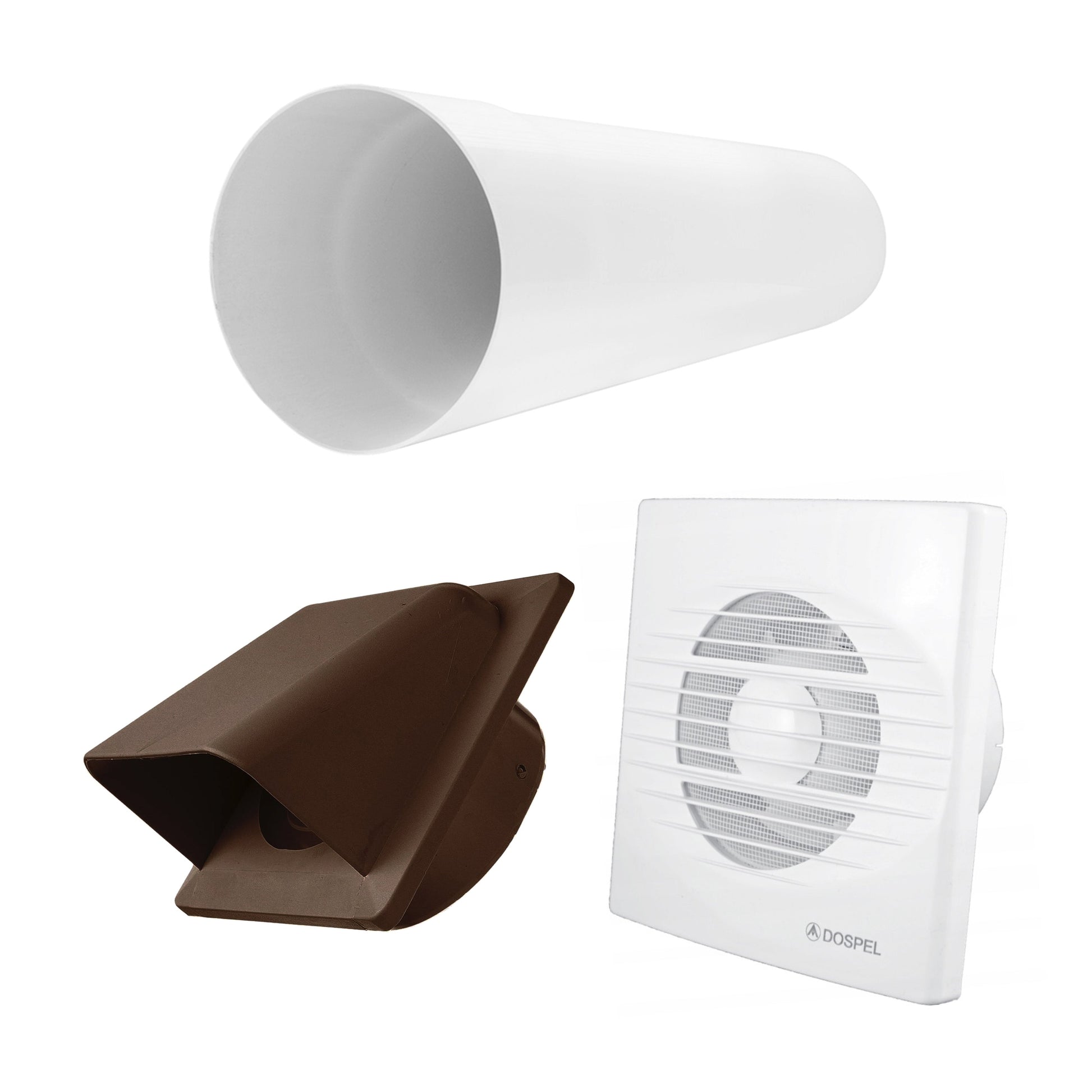 Through Wall Ventilation Kit RICO Standard Fan with Brown External Vent - Best4Trade-Retail OTHER