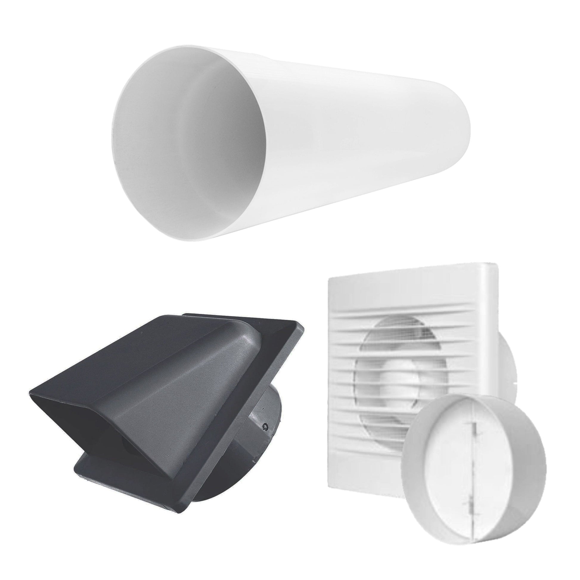 Through Wall Ventilation Kit - STYL Fan with Timer/Humidistat and Graphite External Vent - Best4Trade-Retail OTHER