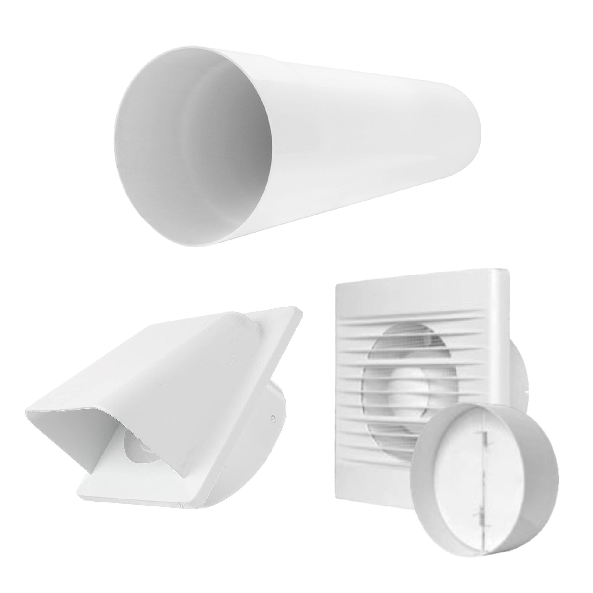 Through Wall Ventilation Kit - STYL Fan with Timer and White External Vent - Best4Trade-Retail OTHER