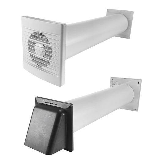 Through Wall Ventilation Kit - STYL Fan with Timer and Graphite External Vent - Best4Trade-Retail OTHER