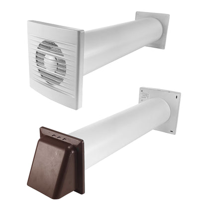 Through Wall Ventilation Kit – STYL Fan with Timer/Humidistat and Brown External Vent - Best4Trade-Retail OTHER