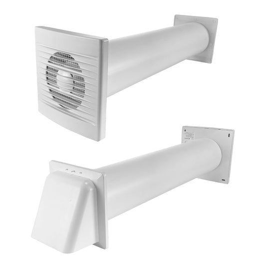 Through Wall Ventilation Kit - STYL Fan with Timer/Humidistat and White External Vent - Best4Trade-Retail OTHER