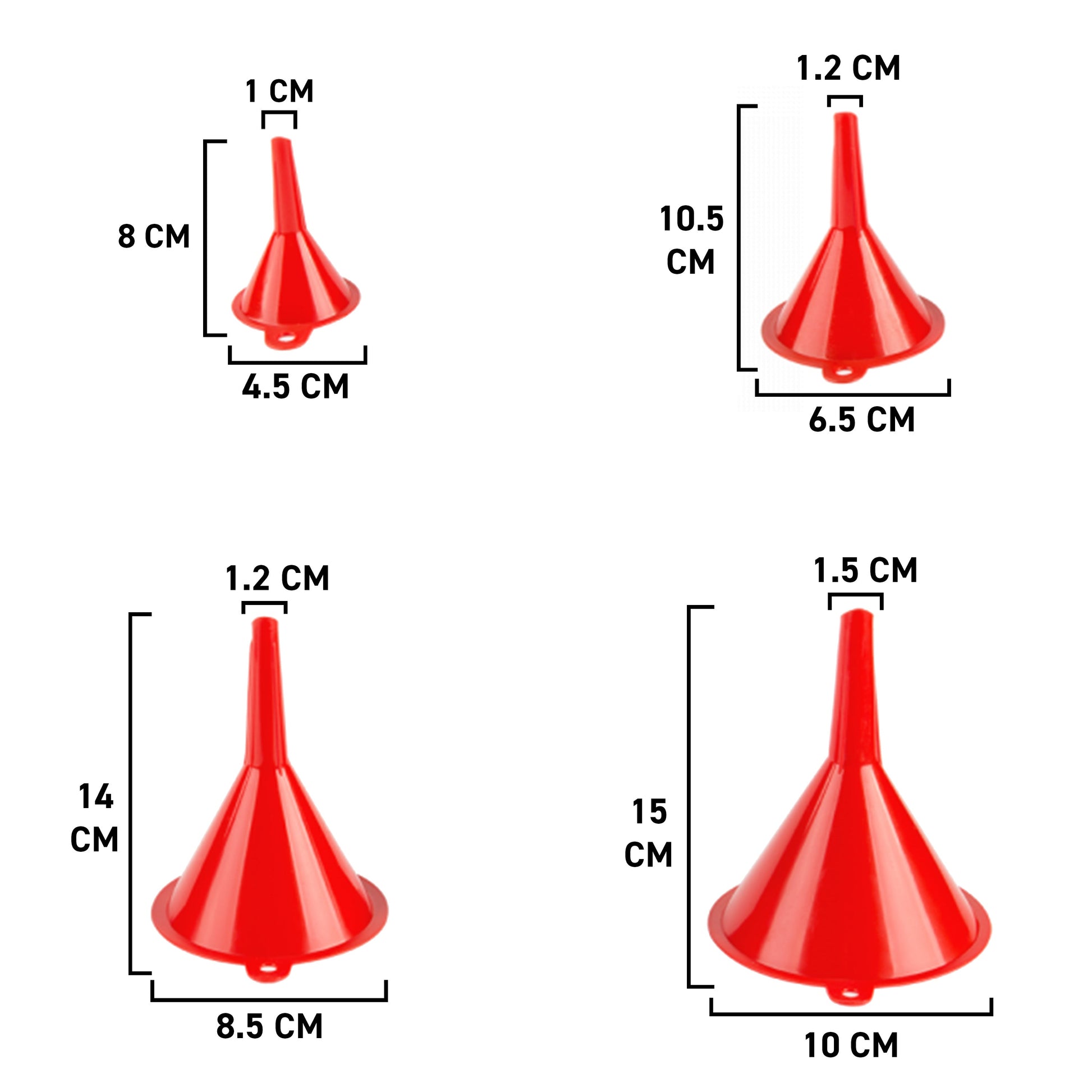 Funnel Red Mix 4 pcs - Best4Trade-Retail CAR