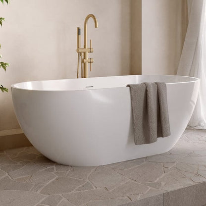 Fira Stone Freestanding Bath Gloss White (No Tap Hole) - All Sizes - Aqua