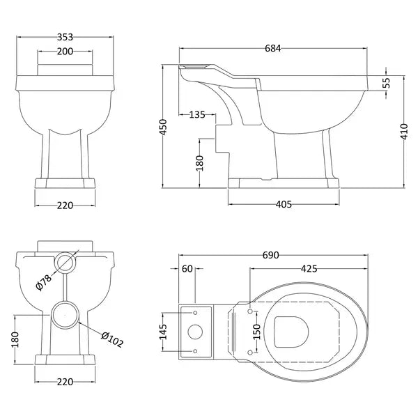 Fitzroy Close Coupled Pan - Bayswater
