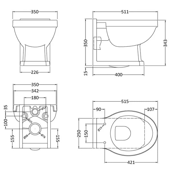 Fitzroy Wall Hung Pan - Bayswater