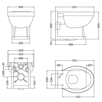 Fitzroy Wall Hung Pan - Bayswater