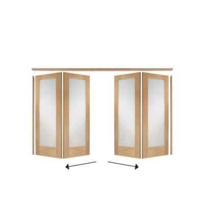 XL Joinery Freefold Room Divider Oak (2 Door System) - All Sizes - XL Joinery
