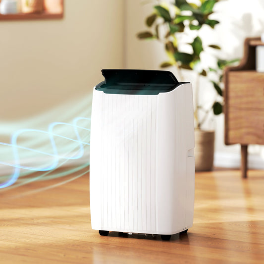 HOMCOM 12000 BTU 5-in-1 Portable Air Conditioner with Cool, Heat, Dehumidifier, Fan, Sleep, WiFi Voice Control, White