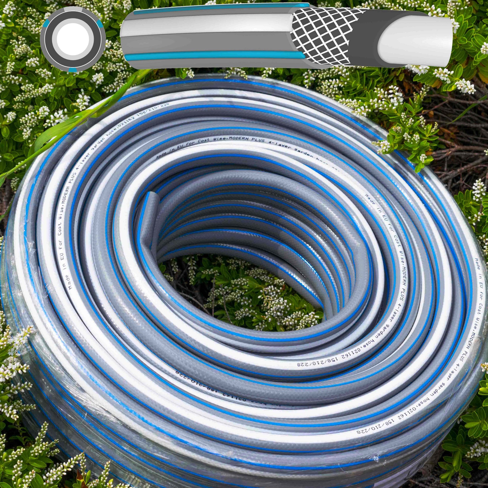 Garden Hose Set Gray (Black Connectors) - Best4Trade-Retail Garden watering