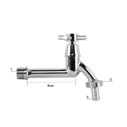 Cross Bib Extended Brass Chrome Brass Tap - Best4Trade-Retail Garden watering