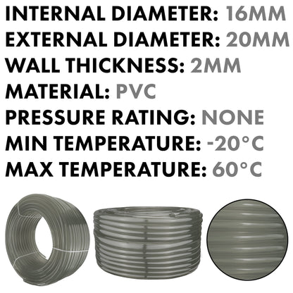Grey Semi-Transparent PVC Pipe 16mm*20mm - Best4Trade-Retail