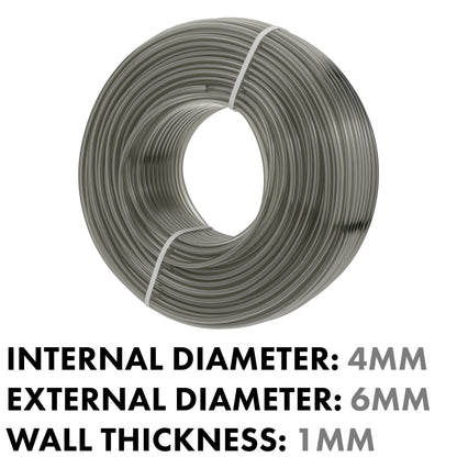 Grey Semi-Transparent PVC Pipe 4mm*6mm