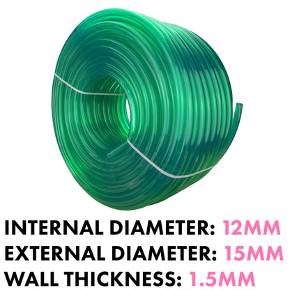 Green Semi-Transparent PVC Pipe 12mm*15mm