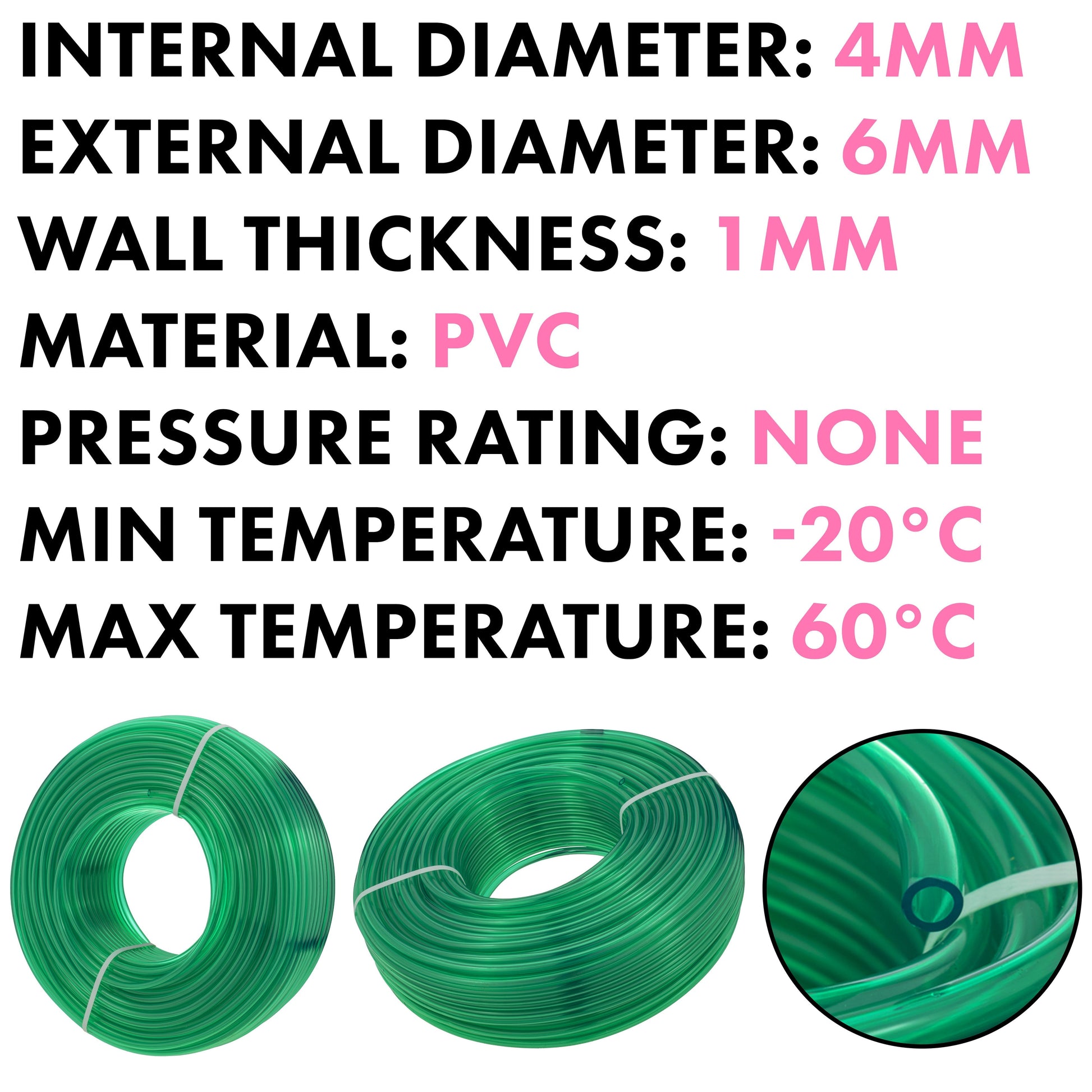 Green Semi-Transparent PVC Pipe 4mm*6mm - Best4Trade-Retail