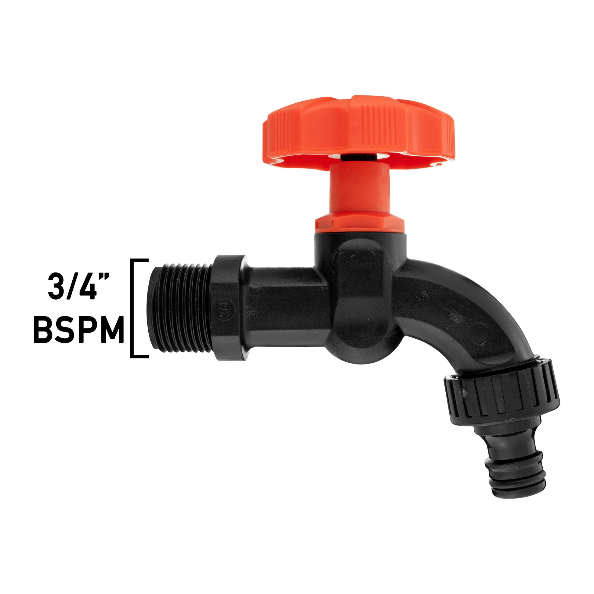 3/4" BSPM Plastic Tap Black/Orange - Best4Trade-Retail Garden watering
