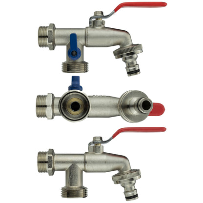 Wall Flange Kit 20mm MDPE + Quick Connect Triple Metal Splitter Tap - Best4Trade-Retail Tech Hose & Fittings