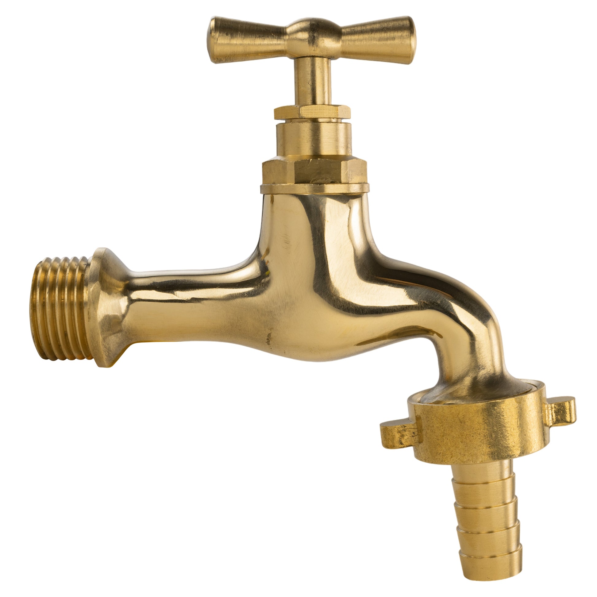 Garden Tap Polished Brass 1/2" BSPM - 13mm Barb - Best4Trade-Retail Garden watering
