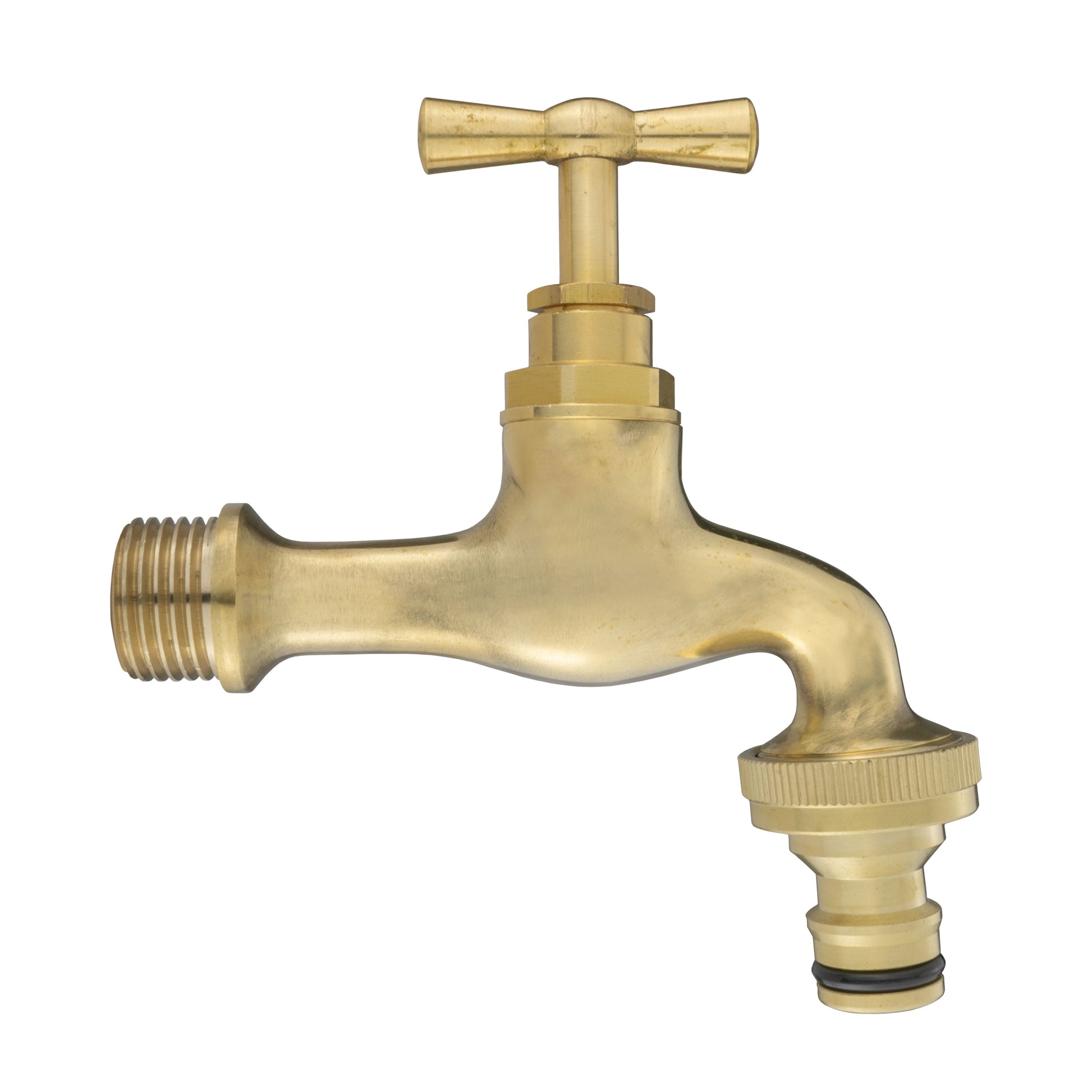Wall Flange Kit 20mm MDPE - Polished Brass Bib Tap with Snap On - Best4Trade-Retail Tech Hose & Fittings