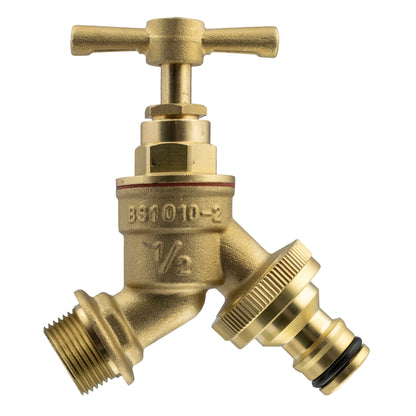 Wall Flange Kit 25mm MDPE - Brass Garden Tap Snap-On Male - Best4Trade-Retail Tech Hose & Fittings