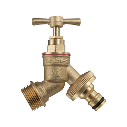 Garden Bib Brass 3/4" BSPM Inlet + Snap-On Male - Best4Trade-Retail Garden watering