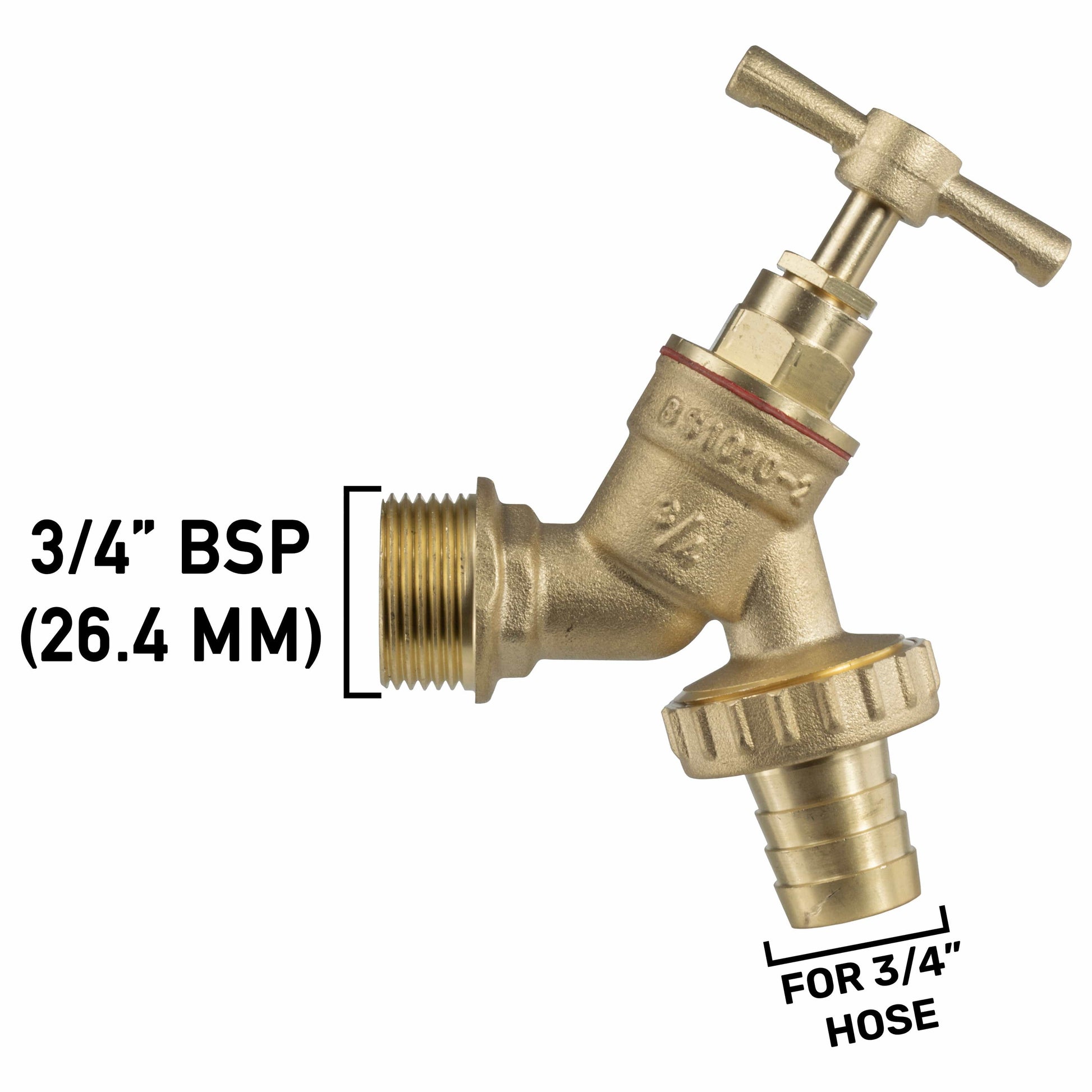 Wall Flange Kit 25mm MDPE - Brass Garden Tap 3/4" Barb - Best4Trade-Retail Tech Hose & Fittings