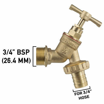 Wall Flange Kit 25mm MDPE - Brass Garden Tap 3/4" Barb - Best4Trade-Retail Tech Hose & Fittings
