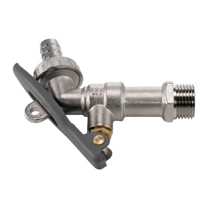 15mm Brass Wall Flange Kit with Lever Tap Hose Barb and Lever Lock - Best4Trade-Retail Garden watering