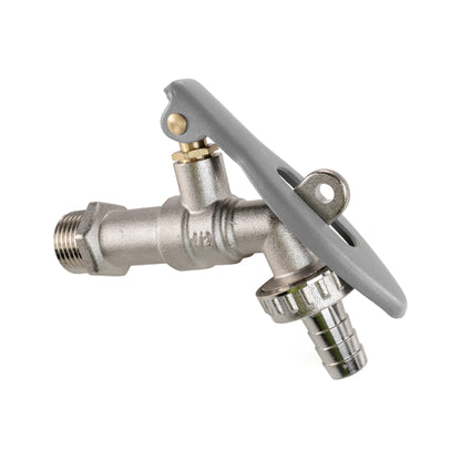 15mm Brass Wall Flange Kit with Lever Tap Hose Barb and Lever Lock - Best4Trade-Retail Garden watering