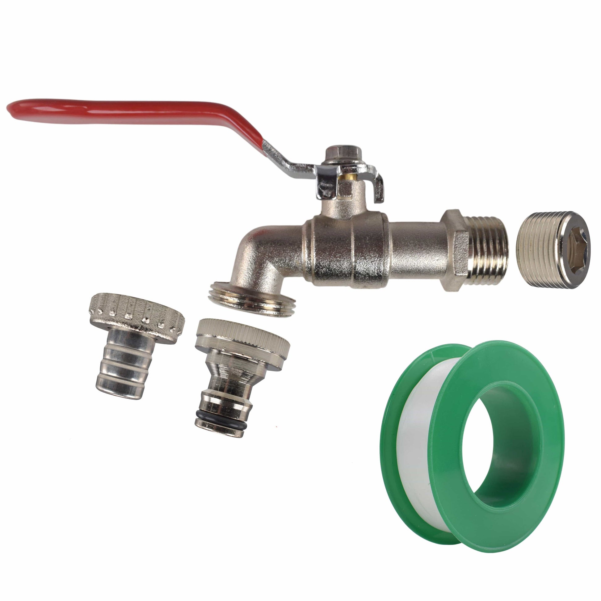 Lever Tap Kit with Barb/Quick Connect Outlet, 1/2" and 3/4" BSP Thread Inlet - Best4Trade-Retail Garden watering