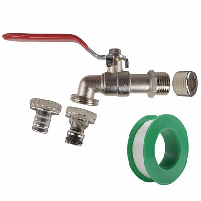 Lever Tap Kit with Barb/Quick Connect Outlet, 1/2" and 3/4" BSP Thread Inlet - Best4Trade-Retail Garden watering