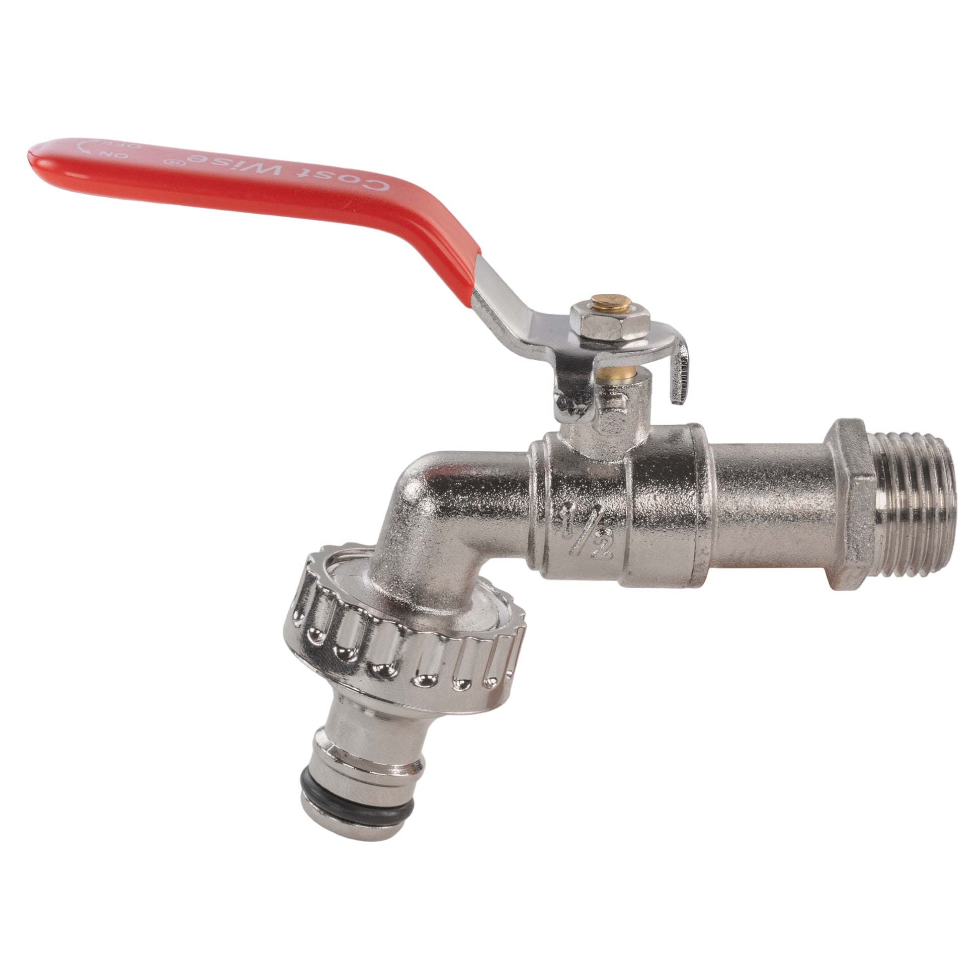 Garden Lever Tap - 3/4 BSPM Inlet - Snap On Male - Zinc Nickle Plated - Best4Trade-Retail Garden watering