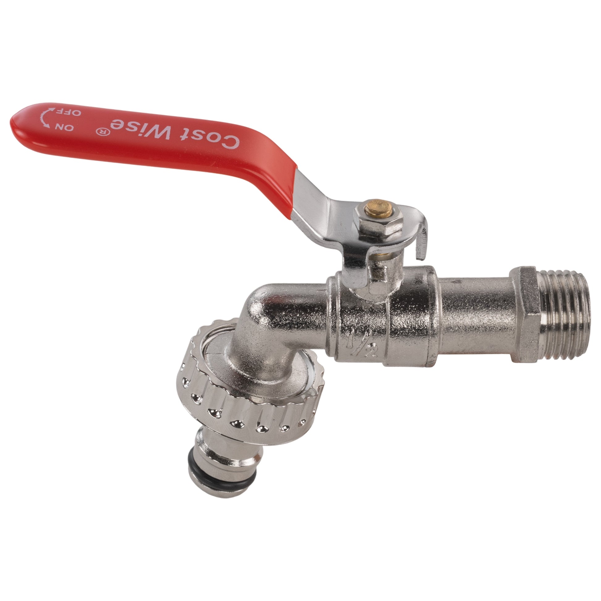 Garden Lever Tap - 1/2 BSPM Inlet - Snap On Male - Zinc Nickle Plated - Best4Trade-Retail Garden watering