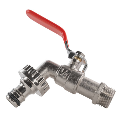 Garden Lever Tap - 3/4 BSPM Inlet - Snap On Male - Zinc Nickle Plated - Best4Trade-Retail Garden watering