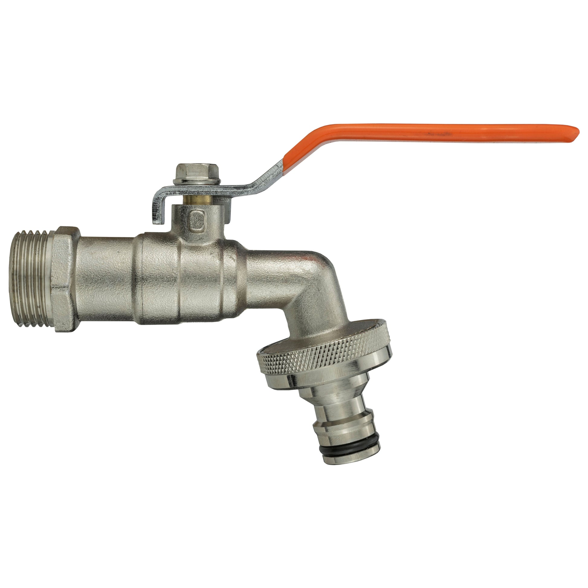 Garden Lever Tap Brass Nickle Plated 1/2" BSPM Inlet with Snap-On Bradas - Best4Trade-Retail Garden watering