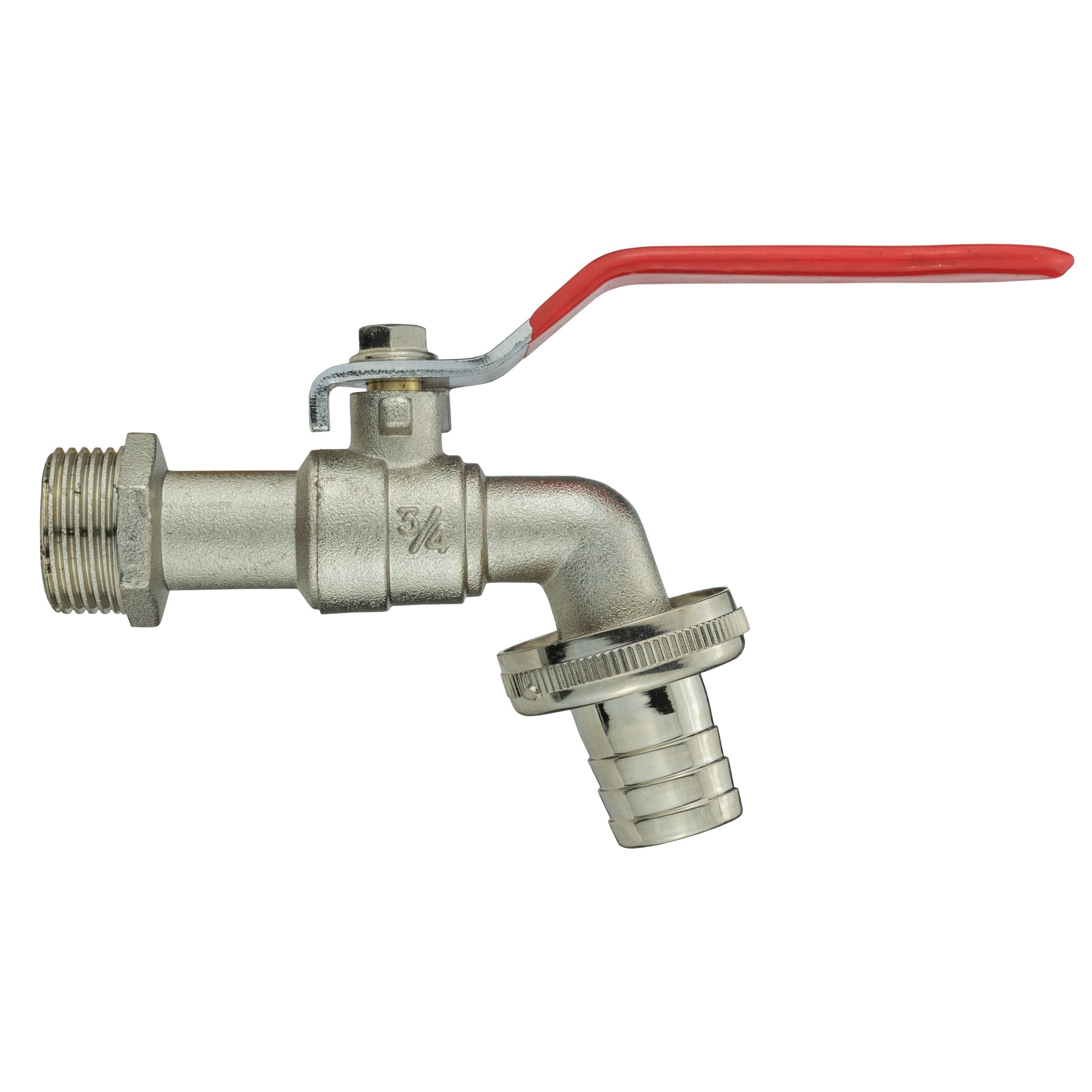 Garden Lever Tap Brass Nickle Plated 3/4" BSPM Inlet Barb Outlet Bradas - Best4Trade-Retail Garden watering