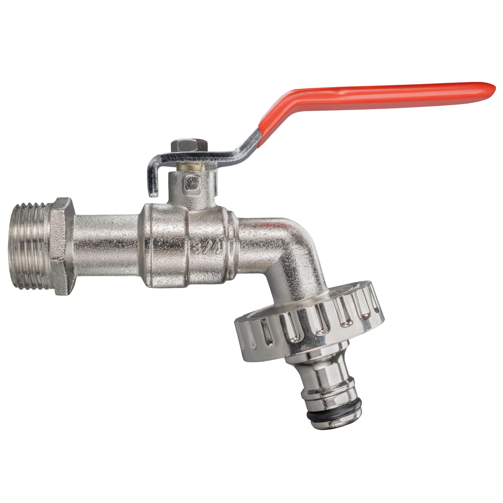 Garden Lever Tap Brass Nickle Plated 3/4" BSPM Inlet Snap-On Bradas - Best4Trade-Retail Garden watering