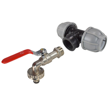 MDPE Tee 25mm and Lever Quick Connect Tap - Best4Trade-Retail Garden watering