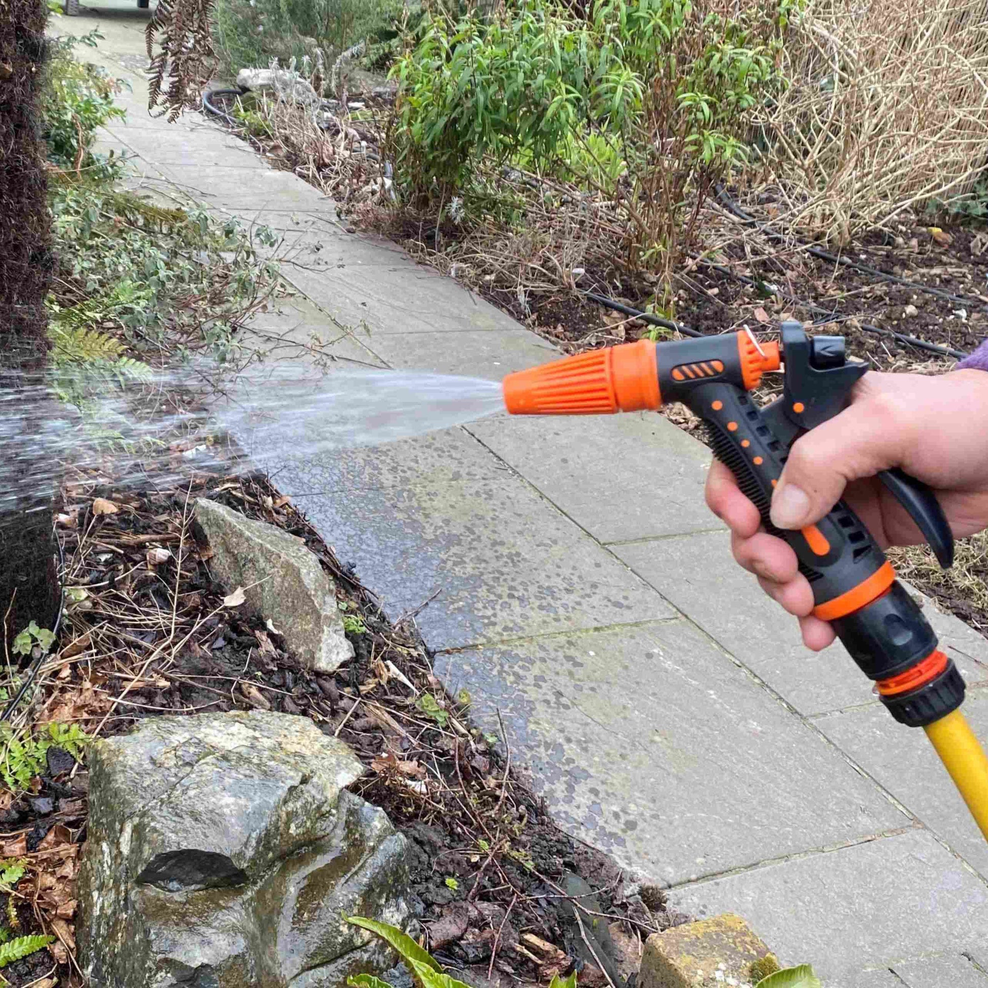 Hose Gun Water Sprayer Adjustable Black Orange - Best4Trade-Retail Garden watering