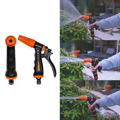 Hose Gun Water Sprayer Adjustable Black Orange - Best4Trade-Retail Garden watering