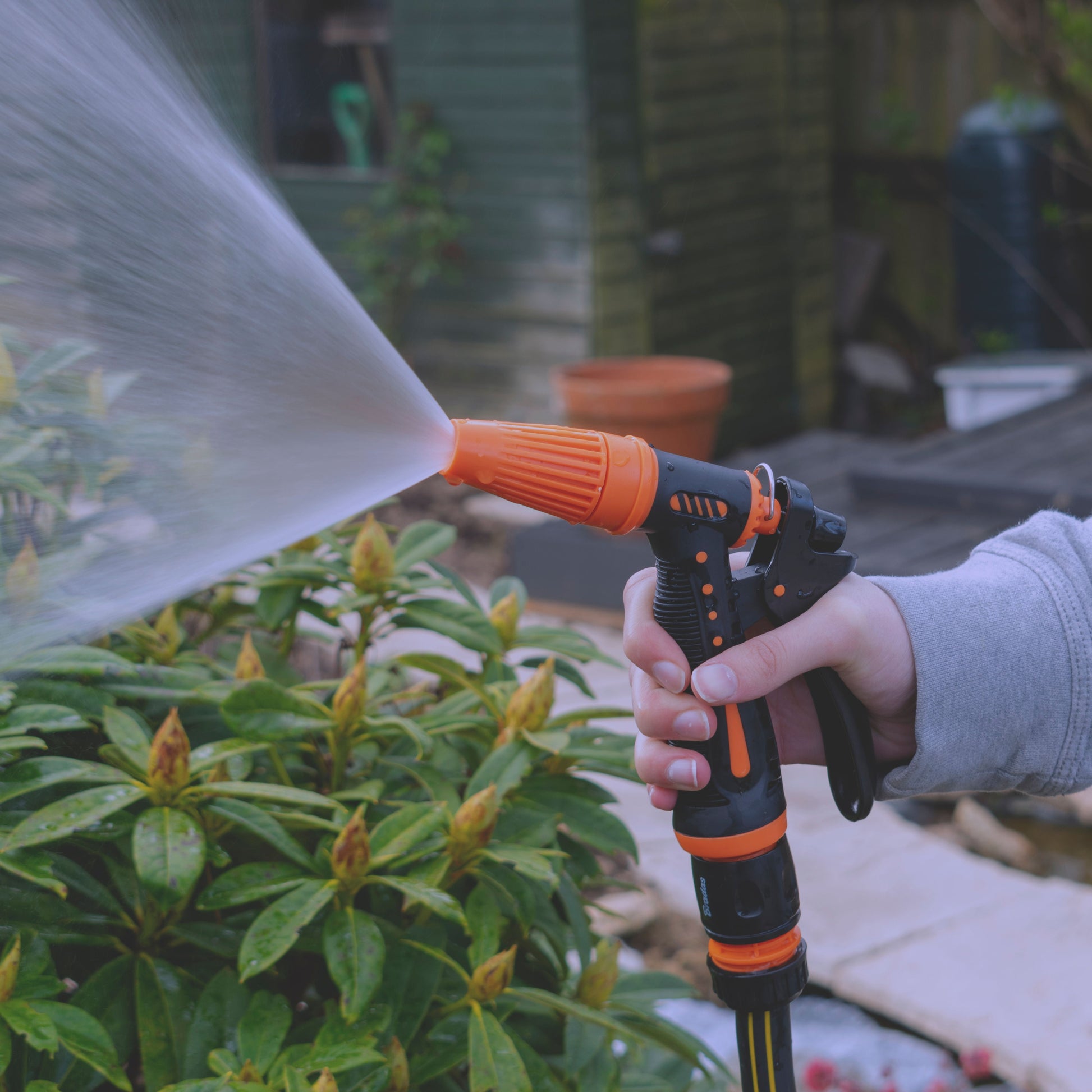 Hose Gun Water Sprayer Adjustable Black Orange - Best4Trade-Retail Garden watering