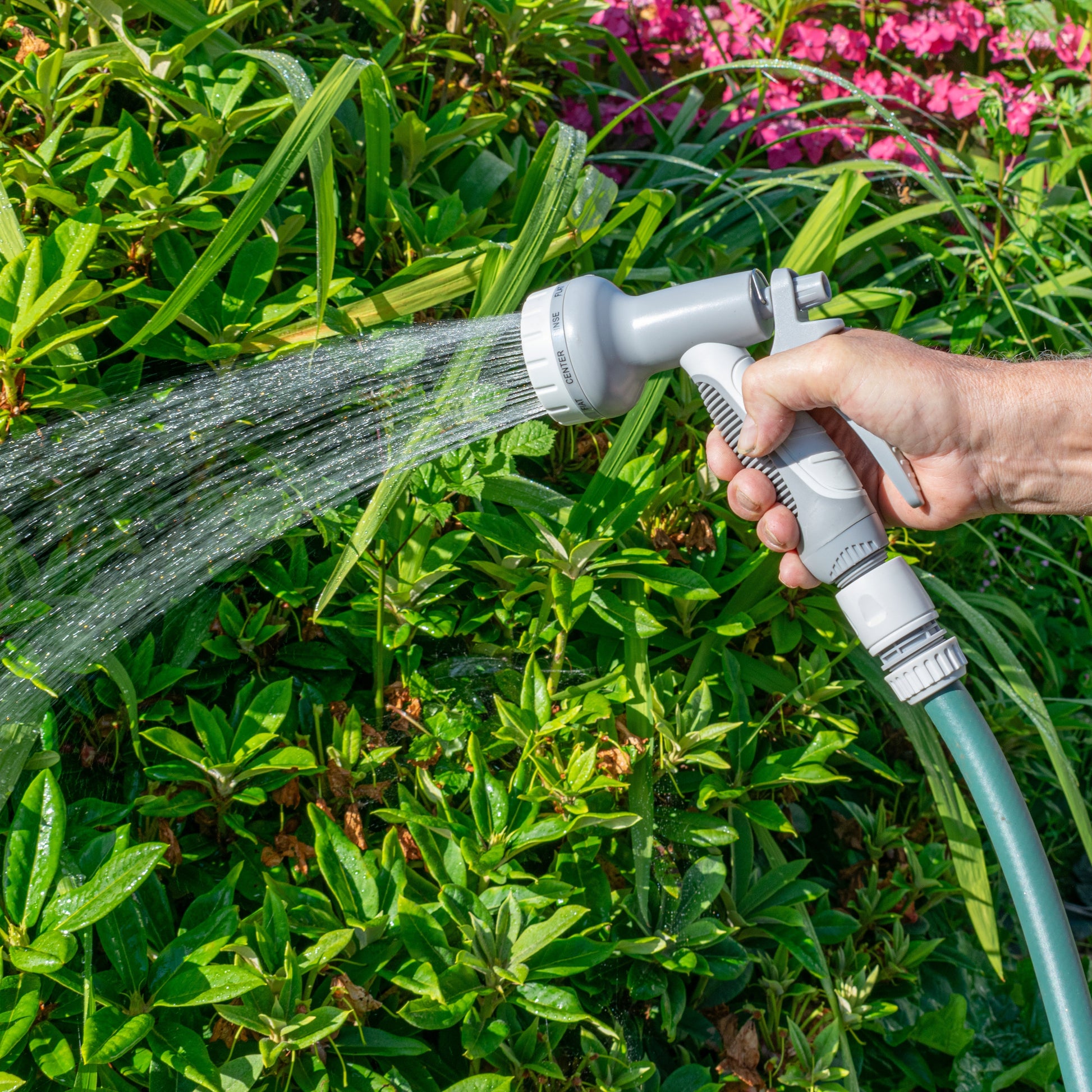 Hose Gun Water Sprayer Multi Pattern Adjustable, Gray/White - Best4Trade-Retail Garden watering