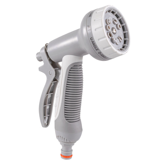 Hose Gun Water Sprayer Multi Pattern Adjustable, Gray/White - Best4Trade-Retail Garden watering
