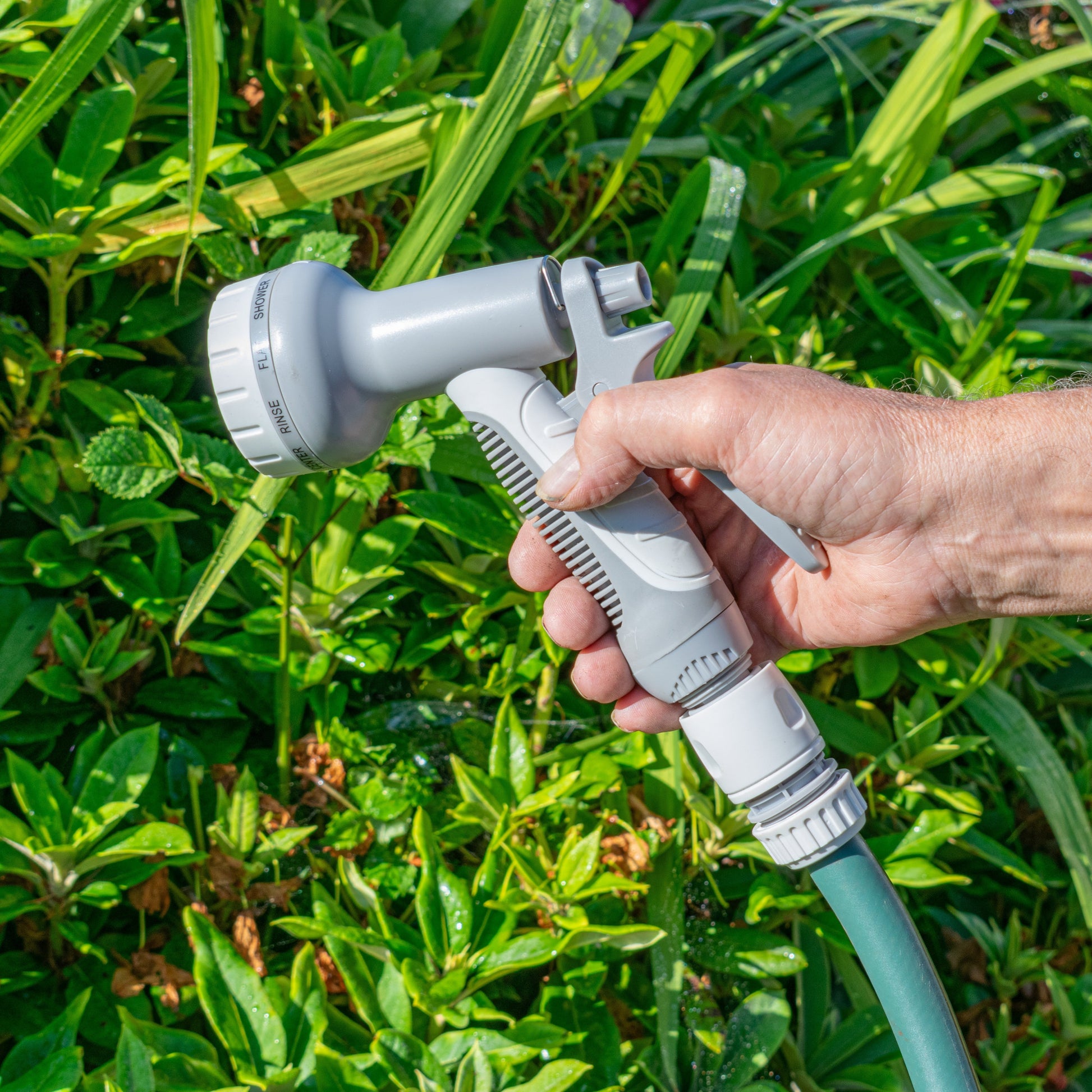 Hose Gun Water Sprayer Multi Pattern Adjustable, Gray/White - Best4Trade-Retail Garden watering